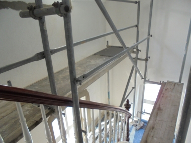  Gerüstbau im Treppenhaus 